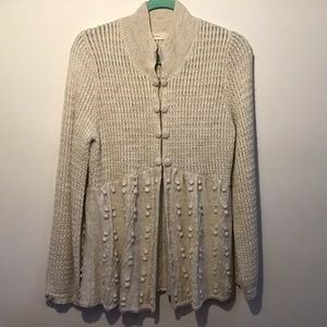 {anthro} SLEEPING ON SNOW Ivory Cardigan, size large